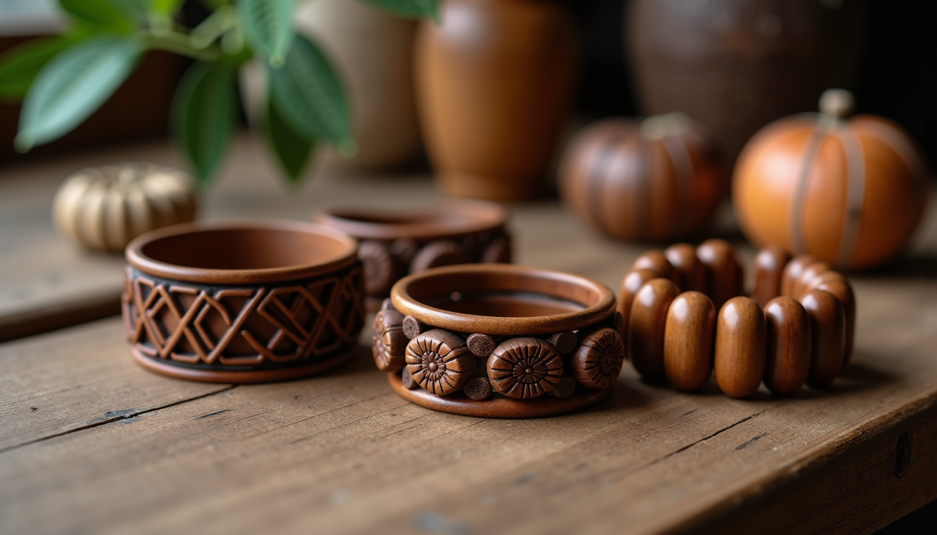 Illustration : les bracelets, quant à eux, se déclinent en — l'univers des bijoux en bois